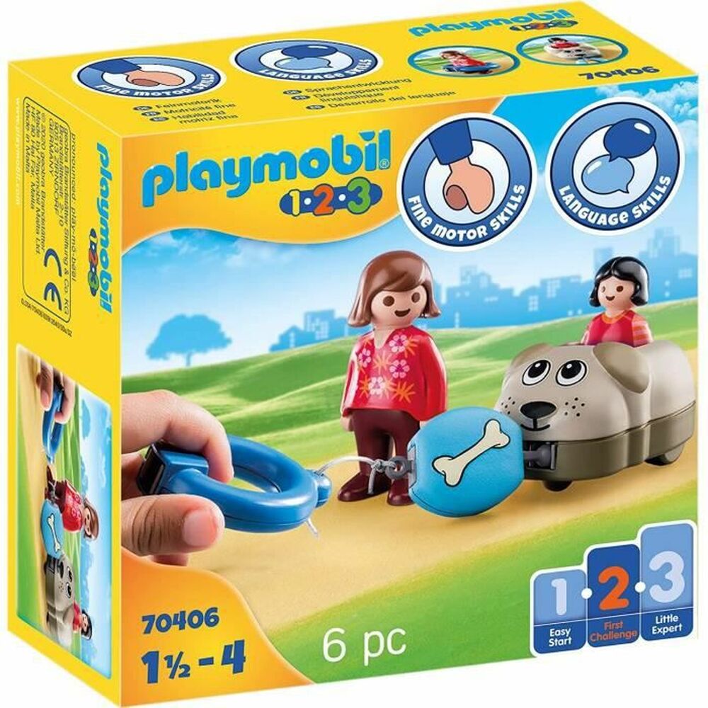 Playset Playmobil 1.2.3 Koira Pojat 70406 (6 pcs)