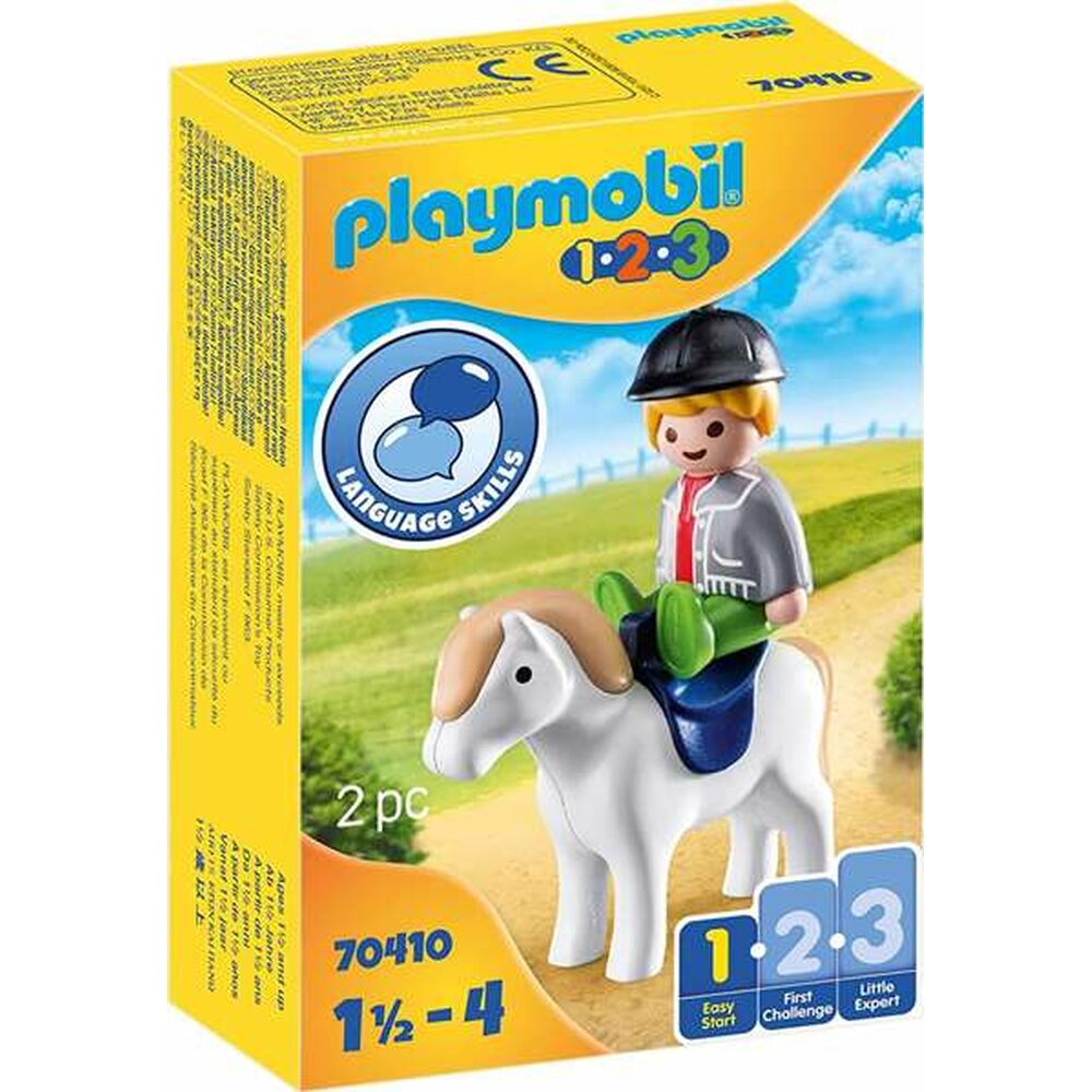 Playset Playmobil 1.2.3 Lapsi Poni 70410 (2 pcs)