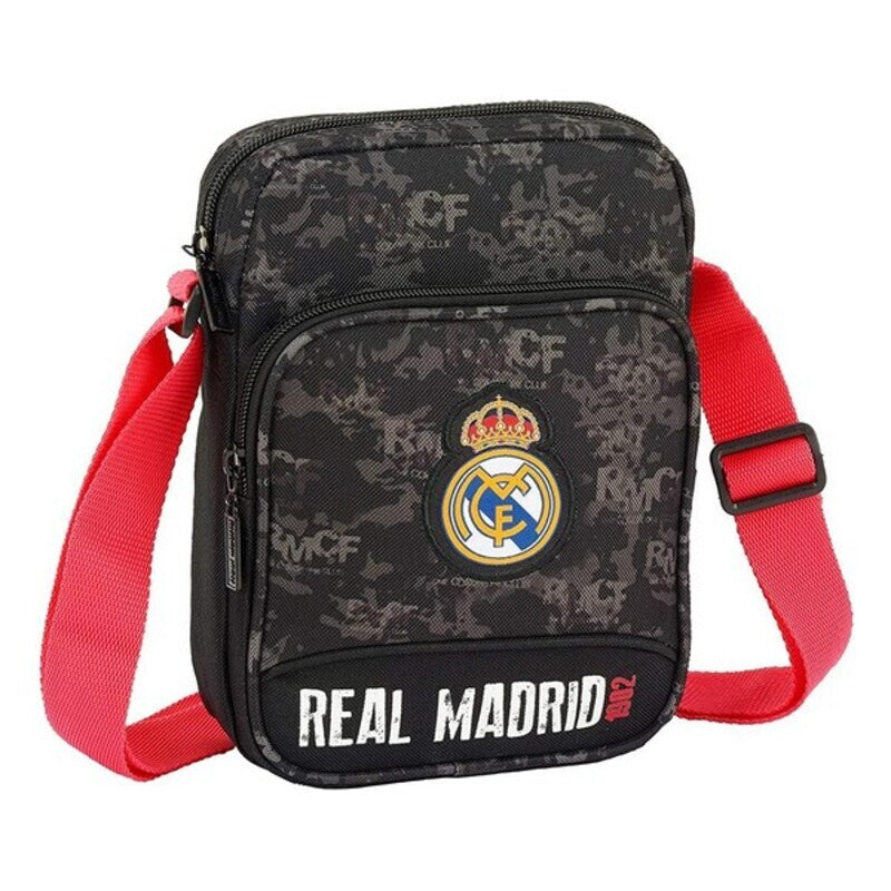 Olkalaukku Real Madrid C.F. Musta (16 x 22 x 6 cm)