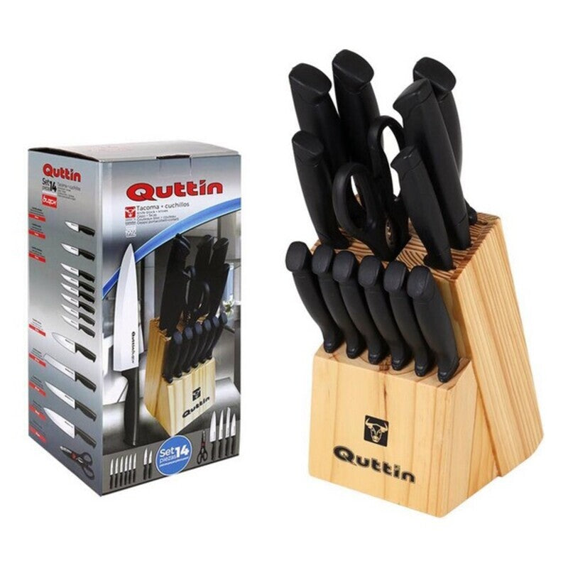 Veitsisetti puujalustalla Quttin Black (14 pcs)