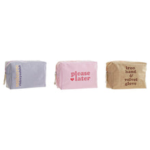 Lataa kuva Galleria-katseluun, Vessalaukku DKD Home Decor Kangas Sininen Pinkki Ruskea Polyesteri Polyuretaani Shabby Chic (3 pcs) (20 x 8 x 14 cm)
