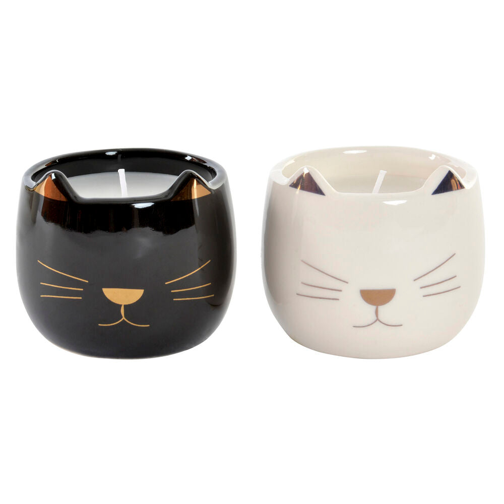 Kynttilä DKD Home Decor Kissa (7 x 7 x 6.3 cm) (2 pcs)